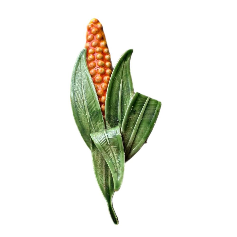 Vintage Original by Robert Corn Brooch Figural Vegetable Enamel Mid Century Pin